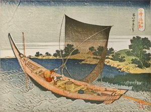 De rivier Tone in de provincie Kazusa door Katsushika Hokusai